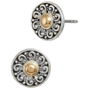 Savvy Cie 18K Solid Gold And Sterling Elaborate Balinese Circle Stud Earring