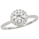 Savvy Cie 1.0 Carat TW Moissanite Halo Ring With Side Stones On Band
