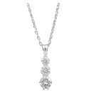 Savvy Cie 1 1/2 Carat TW Three Stone Moissanite Necklace