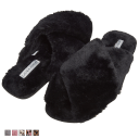 Laura Ashley Plush Cross Band Slippers