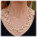 Savvy Cie 14K Gold Plate Bold Graduated Link Statement Necklace