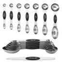 Cheer Collection 8-Piece Stainless Steel Magnetic Measuring Spoons Set