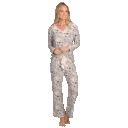 Heidi & Oak Scallop Lace Trim Top and Pant Pajama Set