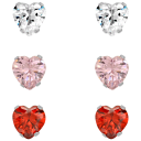 Steeltime Love Heart Shaped Simulated Diamond Stud Earrings
