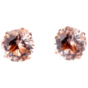 Rose And Lilly 18K Rose Gold Plated Sterling Silver Morganite Stud Earrings