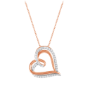 Diamond Muse 1/4 Carat TW Diamond Heart Shape Pendant Necklace (Rose Gold)