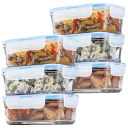 FineDine 6-Piece Glass Meal Prep Containers with Lids