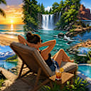 When I want to lounge around a body of water, I go to: