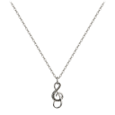 Niss & Niflaot Diamond Accent Music Note Necklace with 18K White Gold Plating