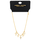 LOREN + OLIVIA Cross Multi Charm Necklace