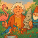 I decorate my garden with: