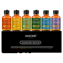 Amore Paris 6-Piece Aromatherapy Therapeutic Grade Essential Oils Set