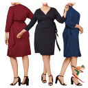 3-Pack: Seek No Further Ladies Plus Size Wrap Dress