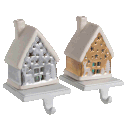 2-Pack: Winter Lane Handpainted 2-In-1 Removable House Stocking Holders