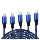 5-Pack: Heavy Duty Braided iPhone Lightning Cable Charger Cords