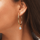 Jennifer Miller 14K Gold-Plated Oval Hoop Drop Earrings