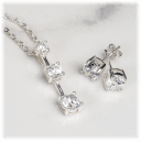 2.5 Carat Cubic Zirconia Necklace with Matching Earrings