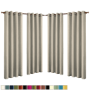 J&V Textiles Mira Set of 4 Faux Silk Grommet Panel Curtains