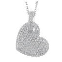 Tamborat 18K Gold Plated Micro Pave Diamond Heart Necklace