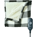 Sunbeam Plaid Microplush Sherpa Heated Throw Blanket