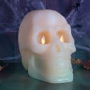 Luminara Martha Stewart Wax Skull Flameless Figural Candle with Remote