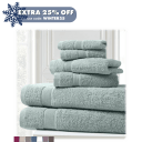 Blissful Bath 6-Piece 100% Cotton Bath Towel Set