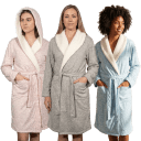 Etymology Heather Jersey Robe with Sherpa Hood
