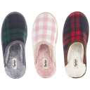 Floopi Women’s Kelly Plaid Scuff Slippers