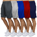 5-Pack: Galaxy by Harvic Women's Loose Fit Mesh Moisture Wicking Shorts