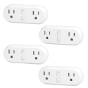 4-Pack: HBN Smart Plug 15A WiFi Outlet Extender Dual Socket Plugs
