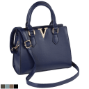 La Terre Vegan Leather Mini Satchel with V Logo Hardware