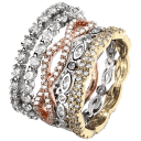 Rose And Lilly 14K Gold Plated 5-Piece Stack Crystal Pave Band Set