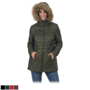 Marc New York Quilted Down Jacket with Removable Faux Fur Hood