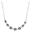 Unique Design Sterling Silver Lab Created Gemstone and White Sapphire Necklace