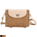 La Terre Hand Crafted Woven Straw Crossbody With Vegan Leather
