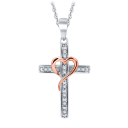 Diamond Muse 0.10 Carat TW Diamond Cross Necklace