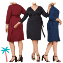 3-Pack: Seek No Further Ladies Plus Size Wrap Dress