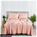 Bibb Home Premium 6-Piece Rayon from Bamboo Sheet Set with SureGrip Straps