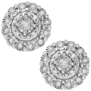 Brilliant Diamonds 1/10 Carat TW Diamond Halo Stud Earrings