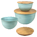 Eco Home 3-Piece Stainless Steel Mixing Bowls with Bamboo Lids