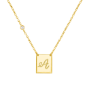 Savvy Cie Sterling Silver Cubic Zirconia Initial Block Necklace