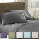 Home Collection Premium Striped Embossed 4 Piece Bed Sheet Set