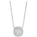 Savvy Cie Moissanite Cushion Shape 2 Carat TW Double Halo Necklace