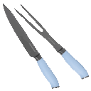 Cook's Essentials Japanese Steel Carving Knife and Fork Set