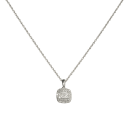 Brilliant Diamonds Double Halo Diamond Illusion Pendant Necklace
