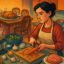 Prep work when you're hosting a big dinner: