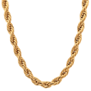 Steeltime Women's 24" 18K Yellow Gold Plated Rope Chain