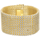 Genevive CZ Luxe Mesh Link Bracelet in 14K Gold Plated Finish