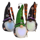 Wind And Weather 16" Witch Gnome With Color-Changing Beard With Timer