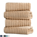 4-Pack: Bibb Home Ribbed Egyptian Cotton Bath Towel Set